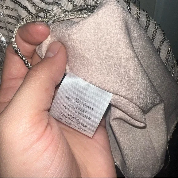 NwT Harlyn Silver Sequin Fringe Dress (Missing Belt) - Picture 7 of 13